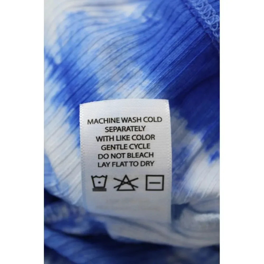 Year Of Ours Womens Textured Elastic Waist Tie Dye Skort Blue Size L